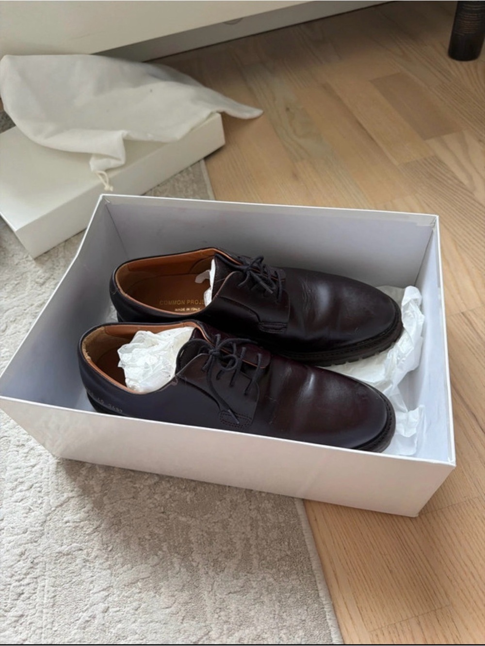 Common Projects Men’s Dark Brown Leather Derby Shoes